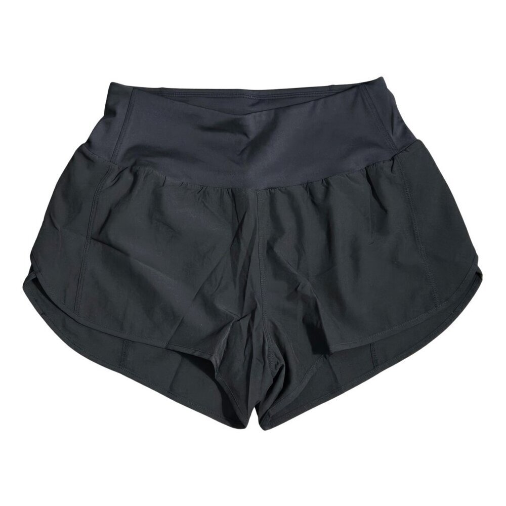NIP | Black Lightweight Performance Ruffle Running Shorts with Zipper Pocket | S
